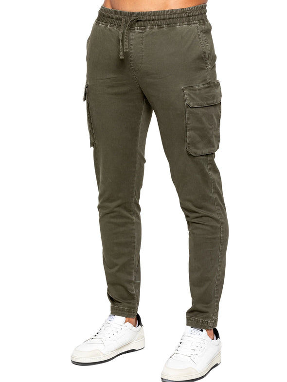 ENZO Narrow Open Ended Twill Cargo Khaki