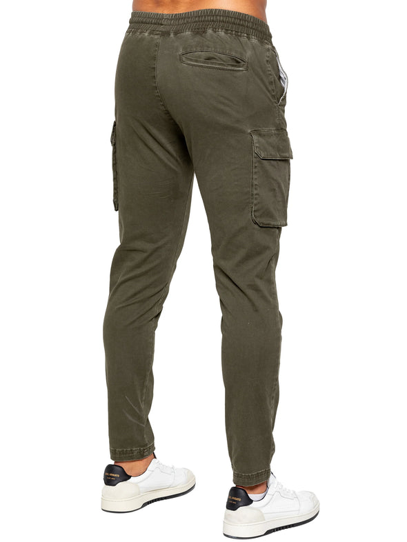 ENZO Narrow Open Ended Twill Cargo Khaki