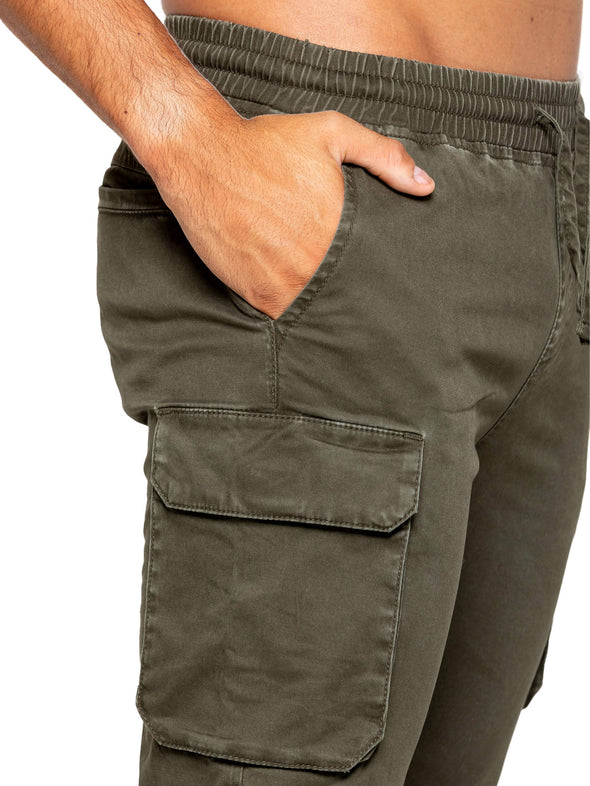 ENZO Narrow Open Ended Twill Cargo Khaki