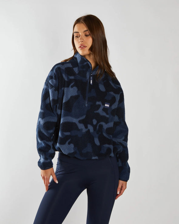 DIESEL Mimi Half Zip Camo Print
