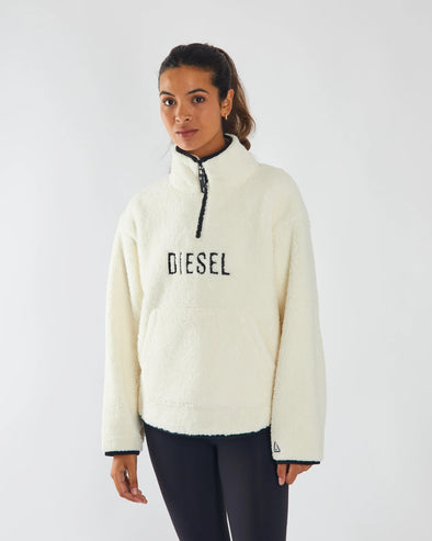 DIESEL Anita Fleece Half Zip Powder White