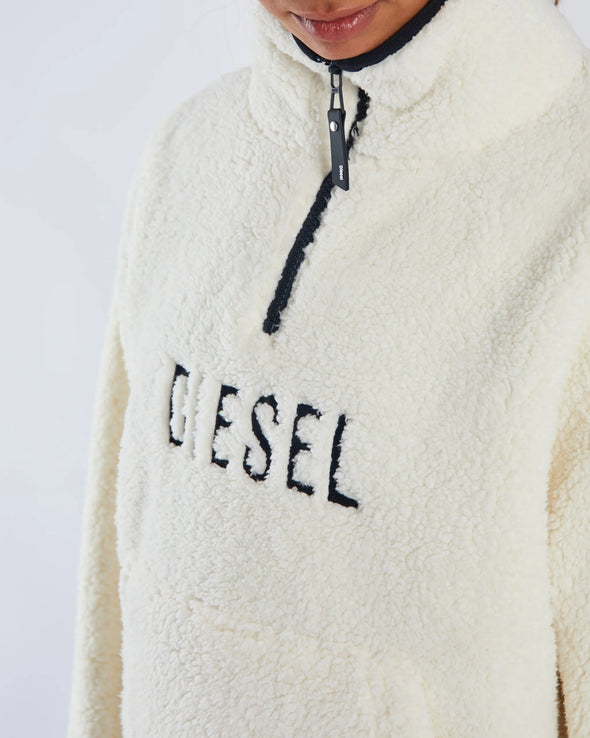 DIESEL Anita Fleece Half Zip Powder White