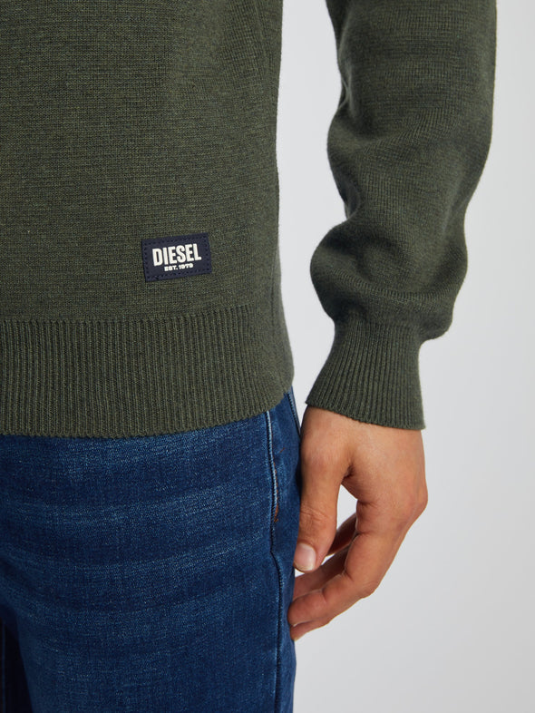 DIESEL Colter Half Zip Workwear Green Marl