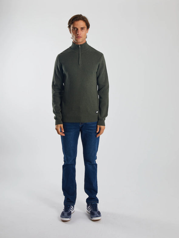 DIESEL Colter Half Zip Workwear Green Marl