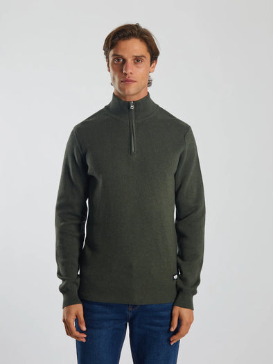 DIESEL Colter Half Zip Workwear Green Marl