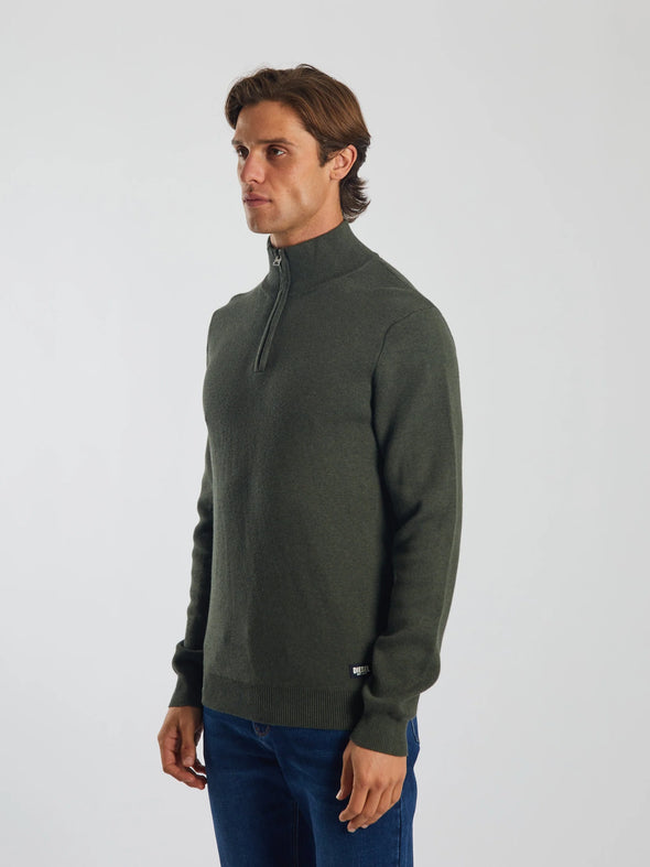 DIESEL Colter Half Zip Workwear Green Marl