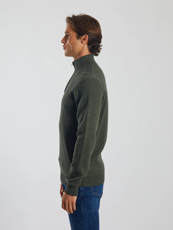 DIESEL Colter Half Zip Workwear Green Marl