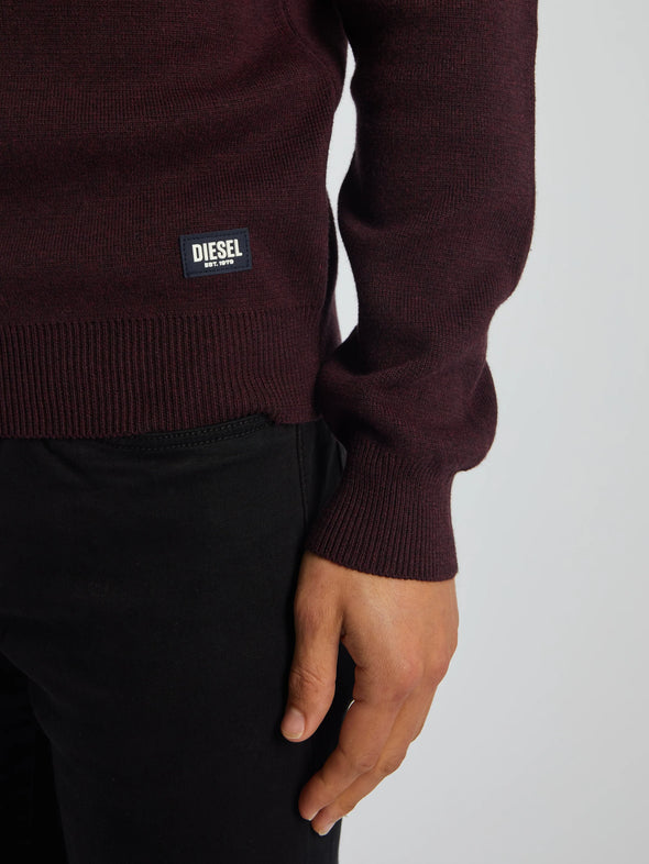 DIESEL Colter Half Zip Wine Port Marl