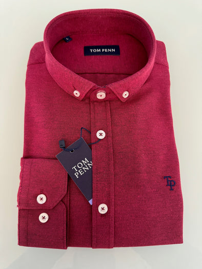 TOM PENN Oxford Shirt Claret