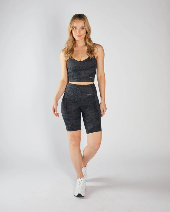 DIESEL Maya Bicycle Short Black Acid Wash