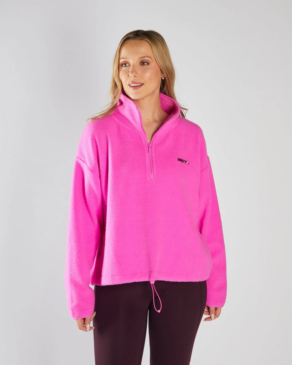 DIESEL Mazie Fleece Half Zip Neon Pink