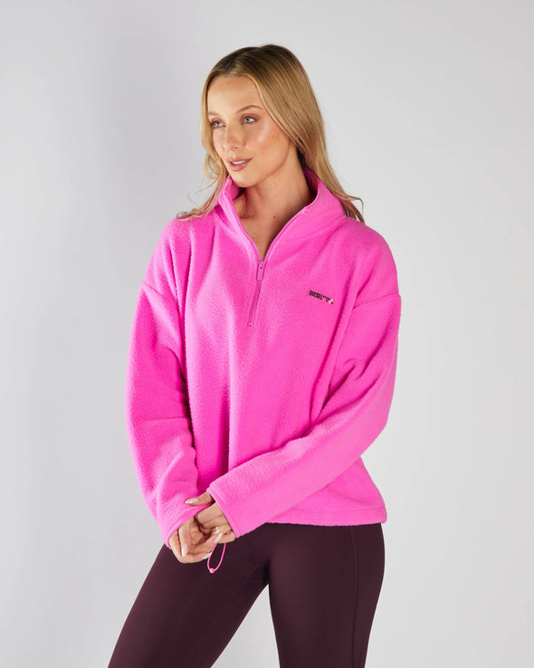 DIESEL Mazie Fleece Half Zip Neon Pink