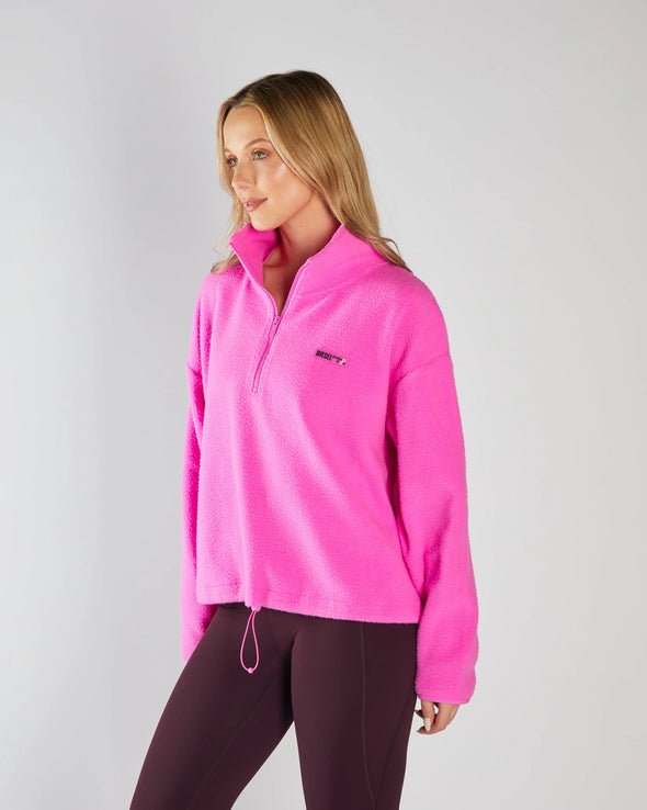DIESEL Mazie Fleece Half Zip Neon Pink