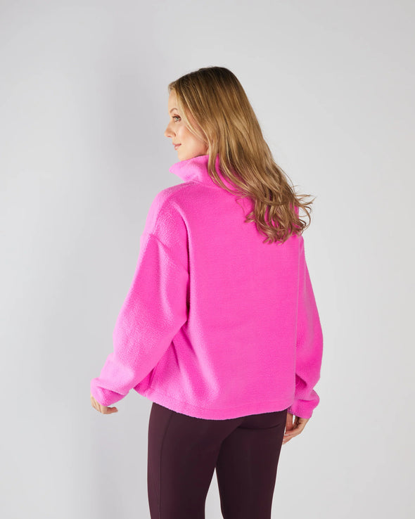 DIESEL Mazie Fleece Half Zip Neon Pink