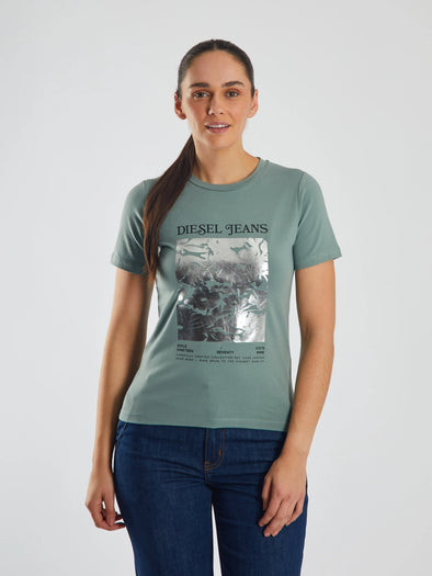 DIESEL Muriel Tee Sage Leaf