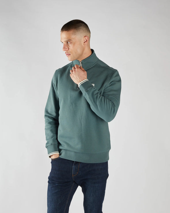 DIESEL Presley Half Zip Lawn Green