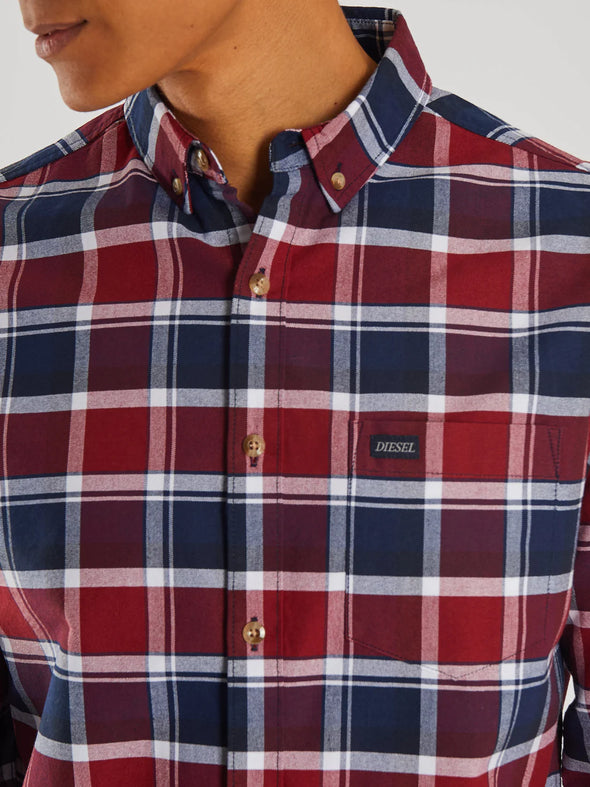 DIESEL Scout LS Shirt Navy/Red Check