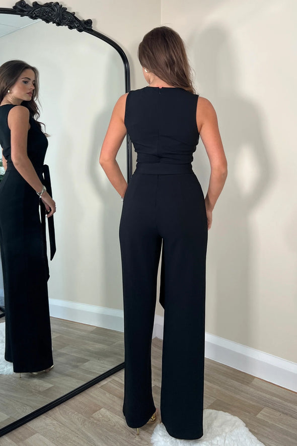 GIRL IN MIND Trisha Tailored Waistcoat Jumpsuit Black