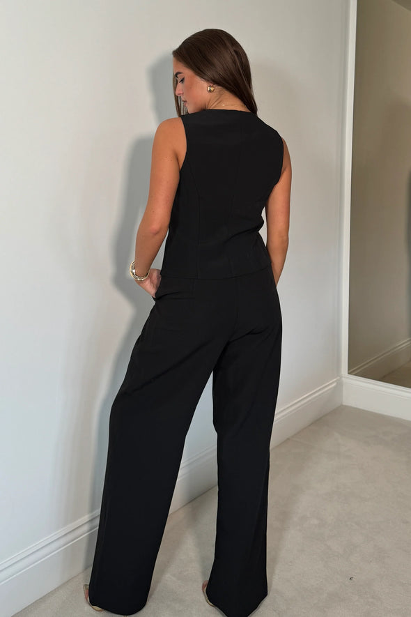 GIRL IN MIND Jo Pleat Detail Tailored Trouser Black