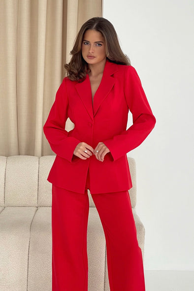 GIRL IN MIND  Stevie Classic Fitted Blazer Red