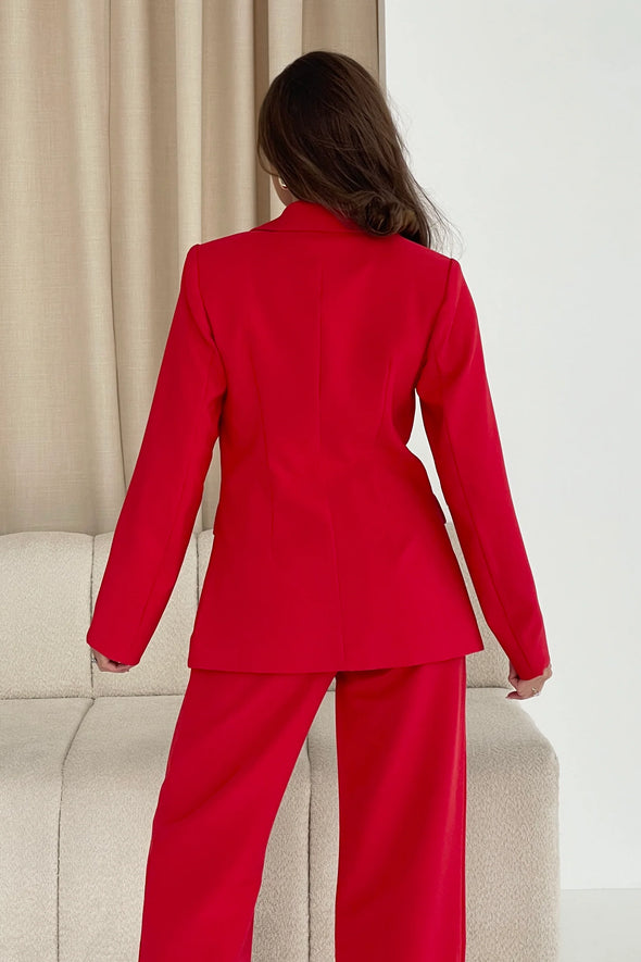 GIRL IN MIND  Stevie Classic Fitted Blazer Red