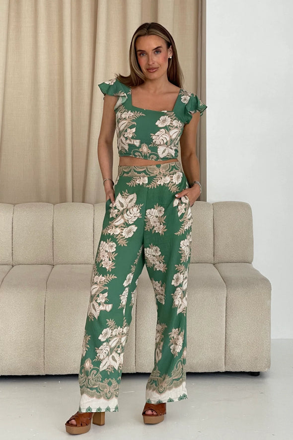 GIRL IN MIND Blossom Green Floral Print Top
