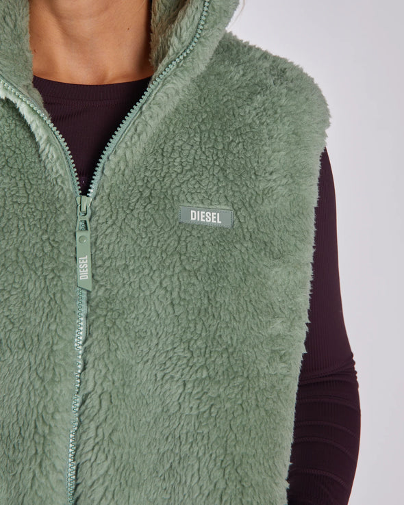 DIESEL Sia Fleece Gilet Moss Green