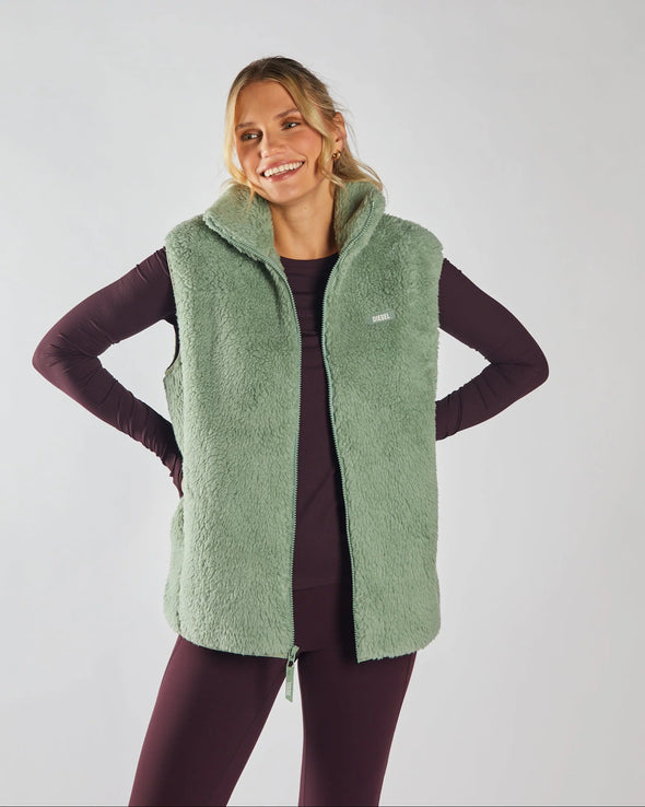 DIESEL Sia Fleece Gilet Moss Green