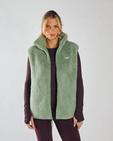 DIESEL Sia Fleece Gilet Moss Green