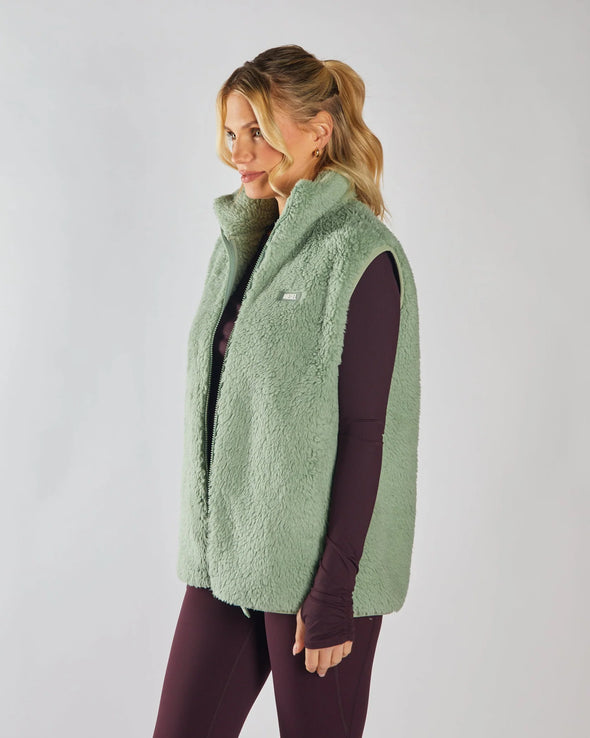 DIESEL Sia Fleece Gilet Moss Green