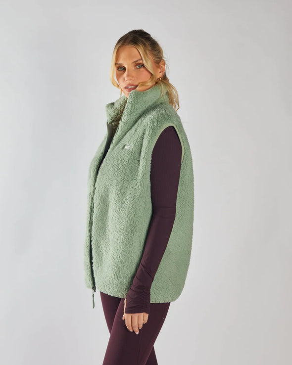 DIESEL Sia Fleece Gilet Moss Green