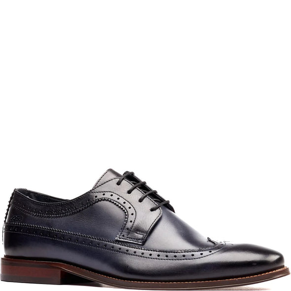 BASE LONDON Havisham Leather Shoes Washed Navy