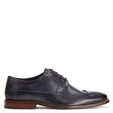 BASE LONDON Havisham Leather Shoes Washed Navy