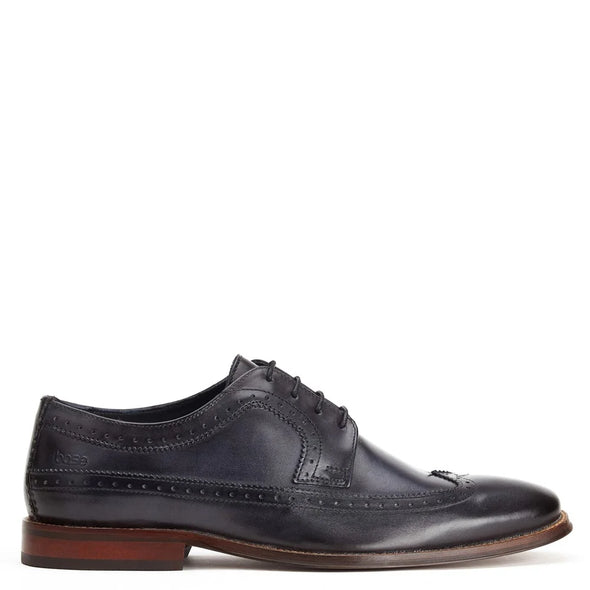 BASE LONDON Havisham Leather Shoes Washed Navy