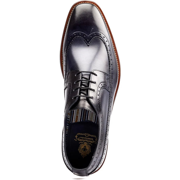 BASE LONDON Havisham Leather Shoes Washed Navy