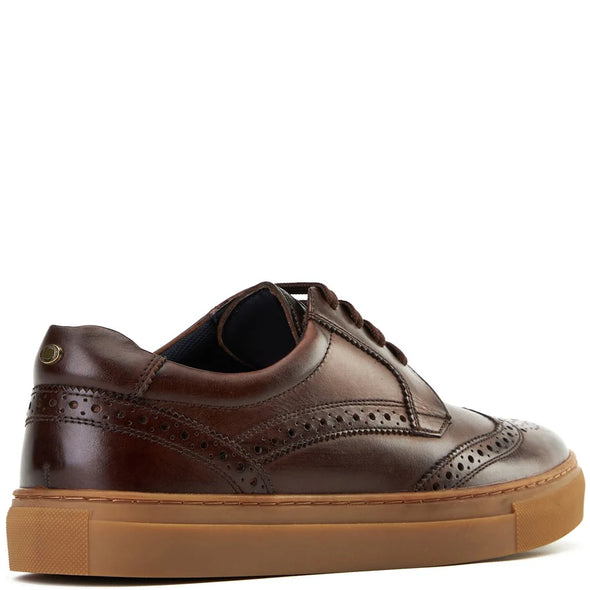BASE LONDON Clapton Brogue Trainer Washed Brown