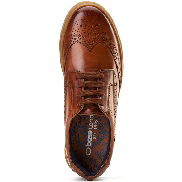 BASE LONDON Clapton Brogue Trainer Washed Tan