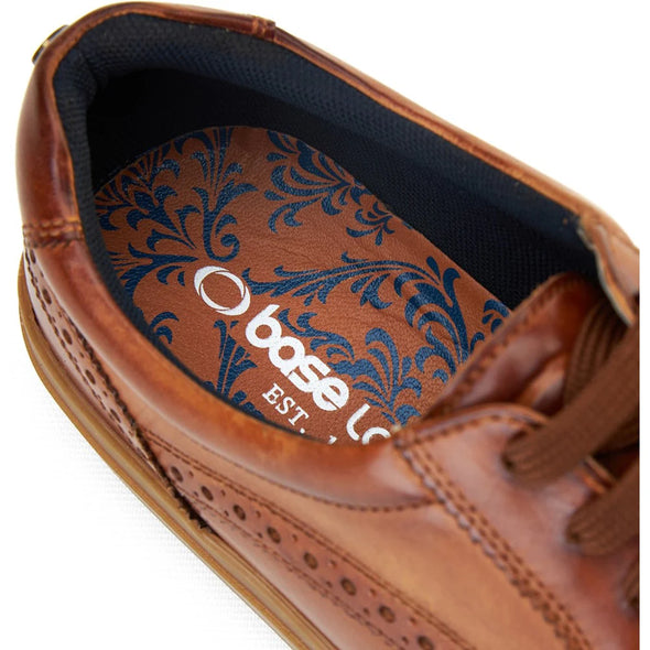 BASE LONDON Clapton Brogue Trainer Washed Tan