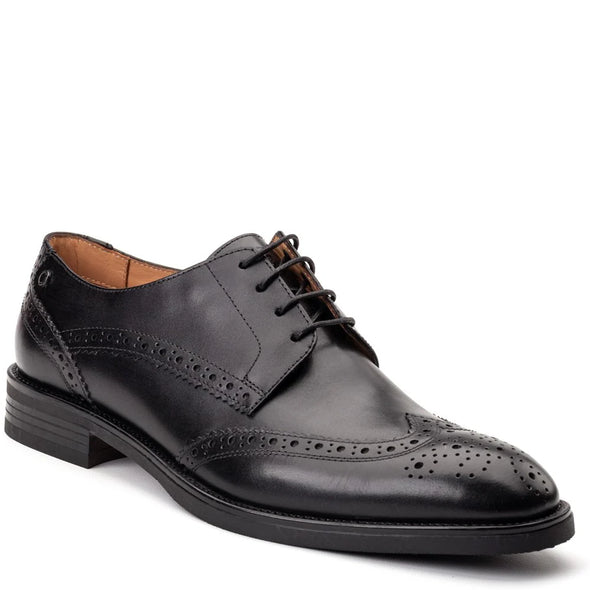 BASE LONDON Pocket Brogue Waxy Black