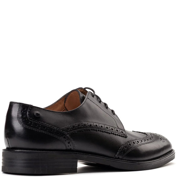 BASE LONDON Pocket Brogue Waxy Black