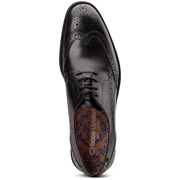 BASE LONDON Pocket Brogue Waxy Black