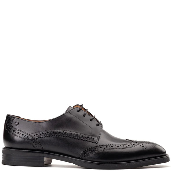 BASE LONDON Pocket Brogue Waxy Black
