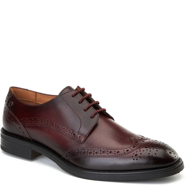 BASE LONDON Pocket Brogue Waxy Bordo