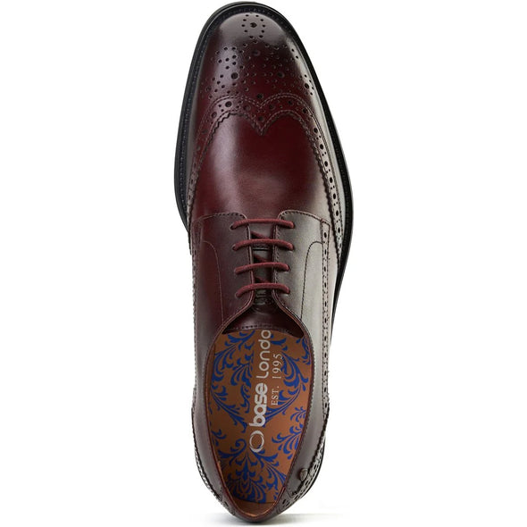 BASE LONDON Pocket Brogue Waxy Bordo