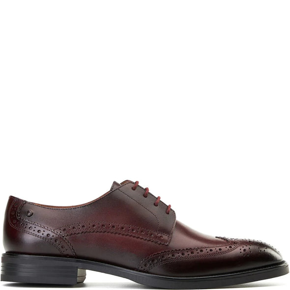 BASE LONDON Pocket Brogue Waxy Bordo