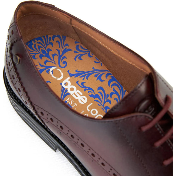 BASE LONDON Pocket Brogue Waxy Bordo