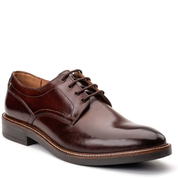 BASE LONDON Durham Derby Shoes Washed Brown