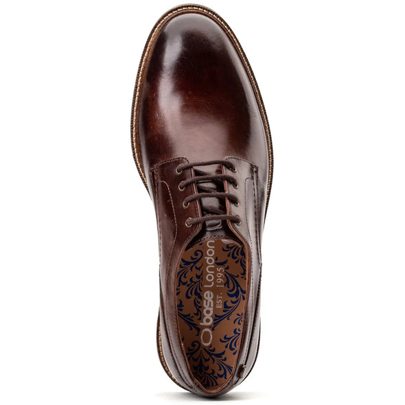 BASE LONDON Durham Derby Shoes Washed Brown