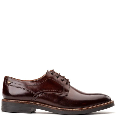 BASE LONDON Durham Derby Shoes Washed Brown
