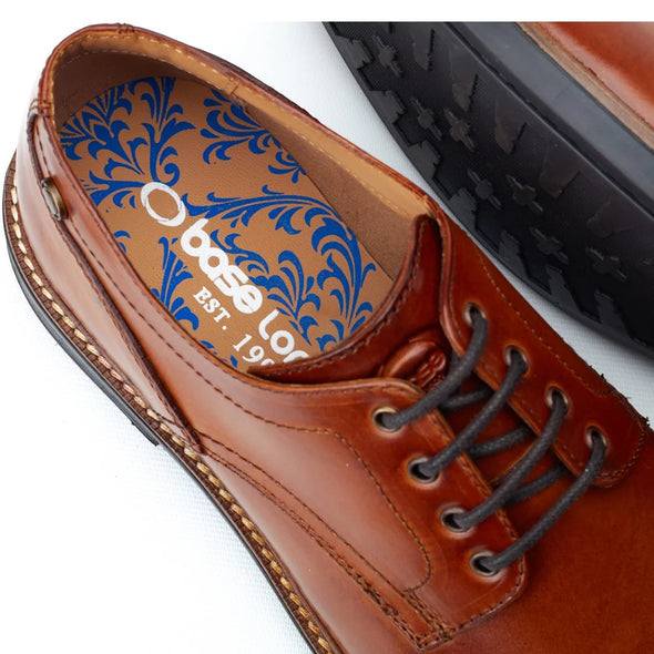 BASE LONDON Durham Derby Shoes Washed Tan